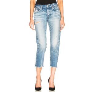 Moussy Vintage Kelly Tapered Button Fly Mid Rise Denim Jeans Distressed Japan O4